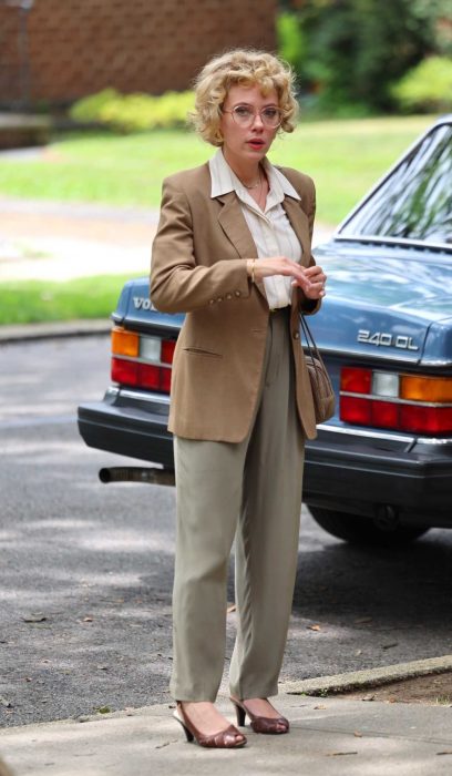 Scarlett Johansson in an Olive Pants