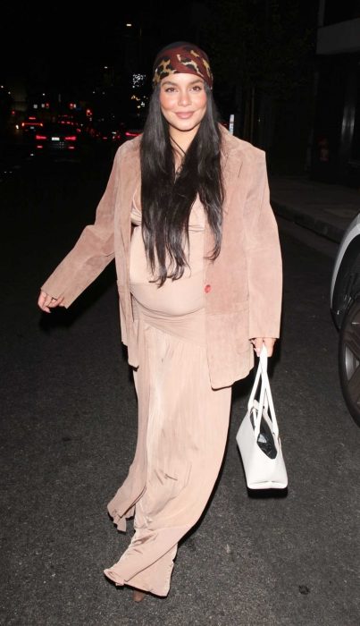 Vanessa Hudgens in a Beige Ensemble