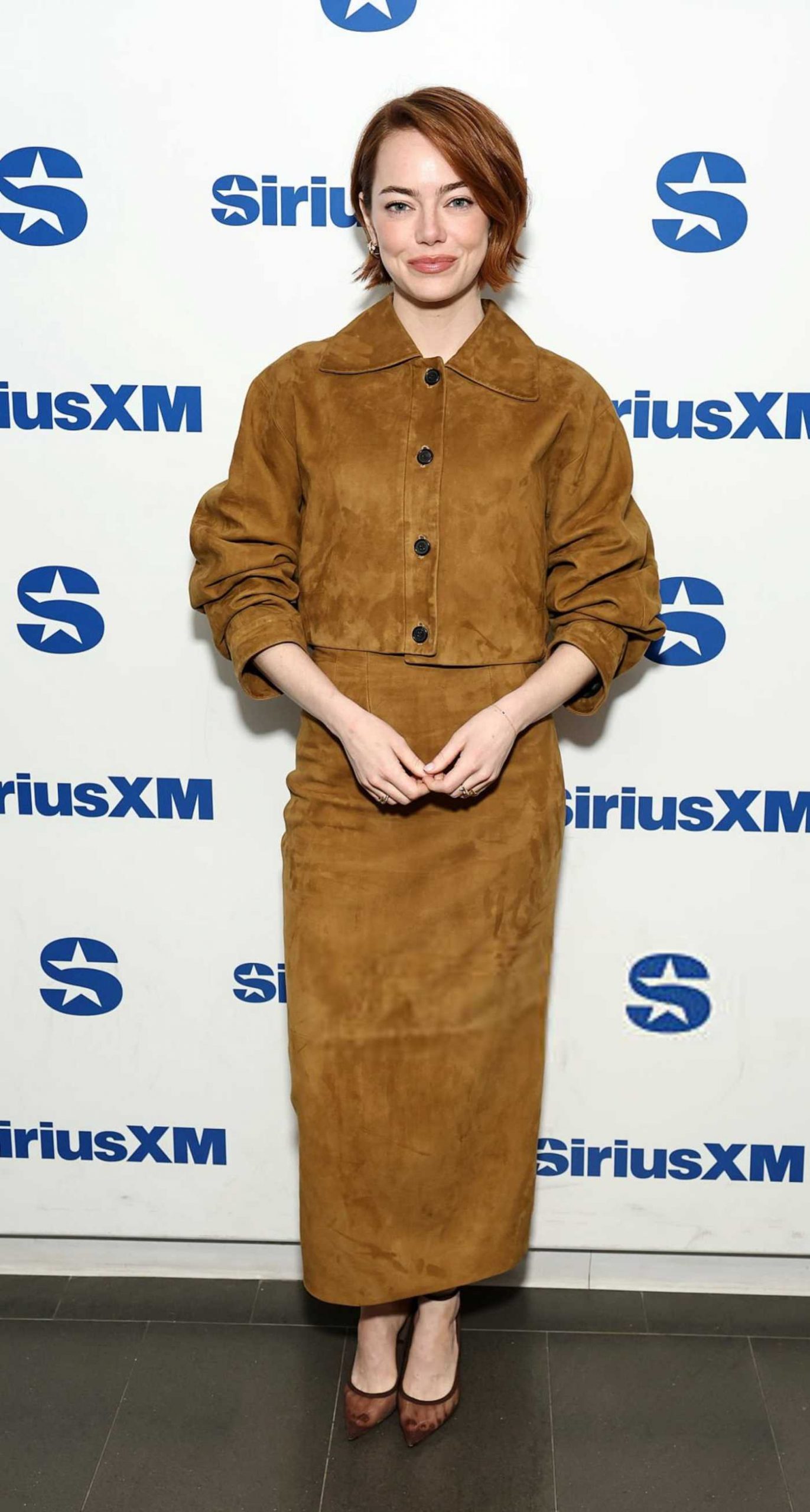 Emma Stone Attends the SiriusXM Studios in New York City 10/20/2025