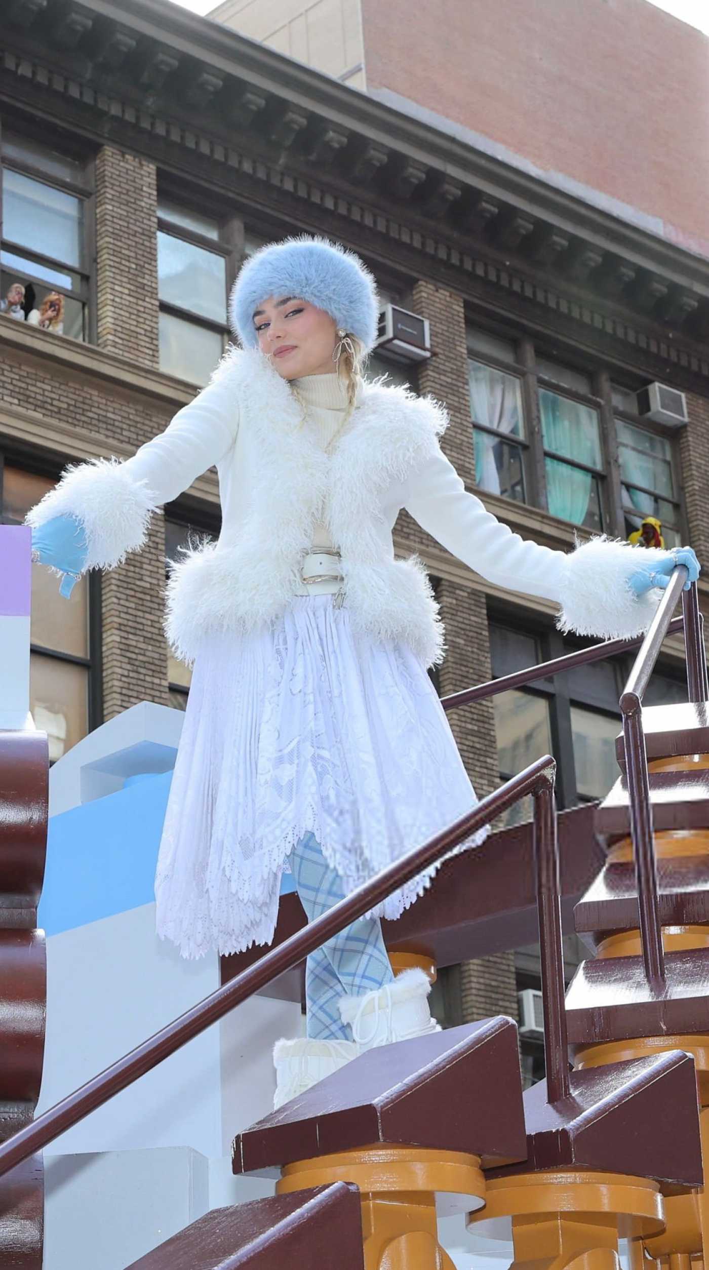 Meg Donnelly Attends 2025 Macy's Thanksgiving Day Parade in New York City 11/27/2025