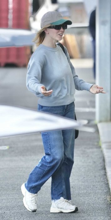 Sydney Sweeney in a Grey Sweatshirt