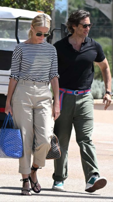 Gwyneth Paltrow in a Striped Long Sleeves T-Shirt