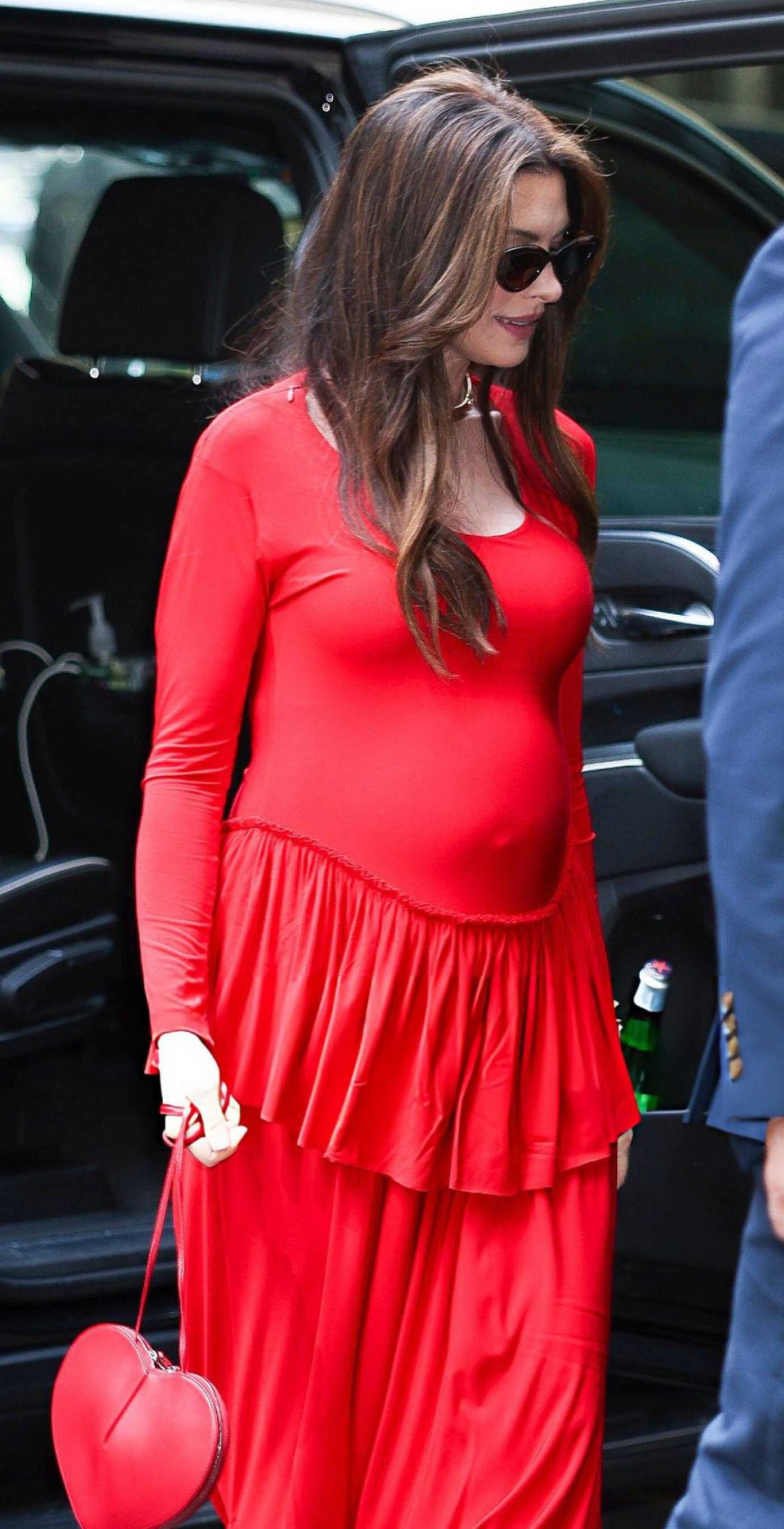 Anne Hathaway in a Red Ensemble Was Seen Out in Financial District in New York City 06/30/2026