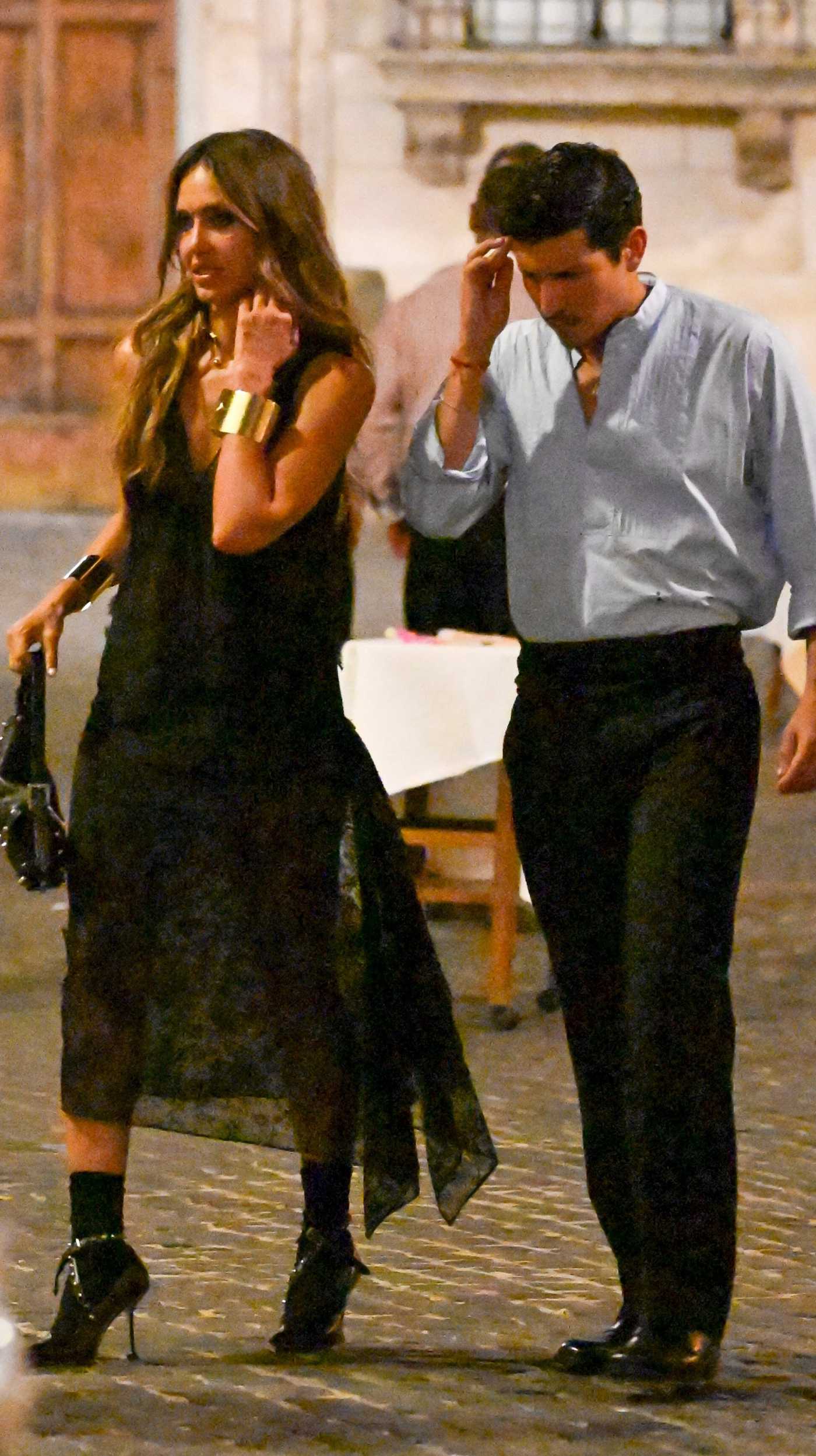 Jessica Alba in a Black Dress Out to Dinner with Danny Ramirez at Pierluigi Restaurant in Rome 07/09/2026