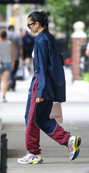 Dua Lipa in a Navy Shirt