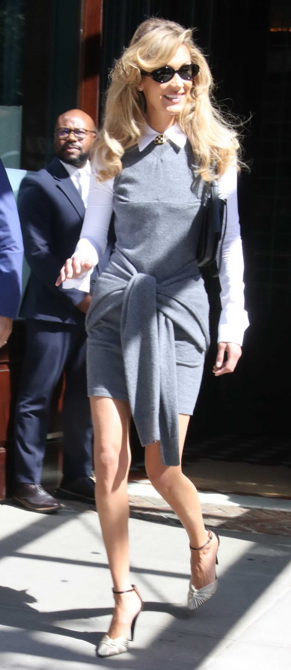Bella Hadid in a Grey Dress Was Seen Out in Tribeca in New York City 09/15/2026