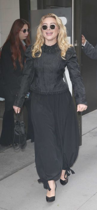 Florence Pugh in a Black Ensemble