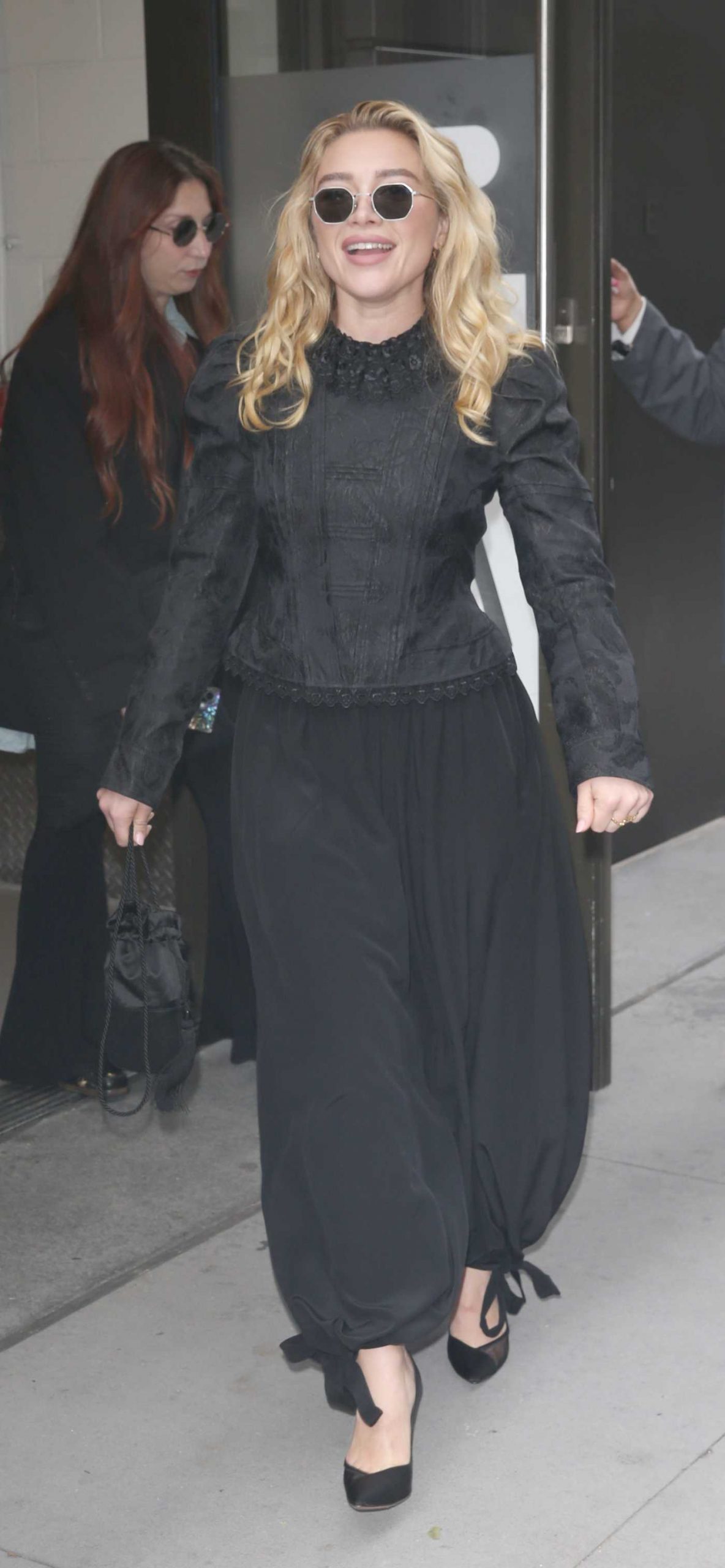 Florence Pugh in a Black Ensemble Arrives for a Taping of The View in New York City 09/29/2026